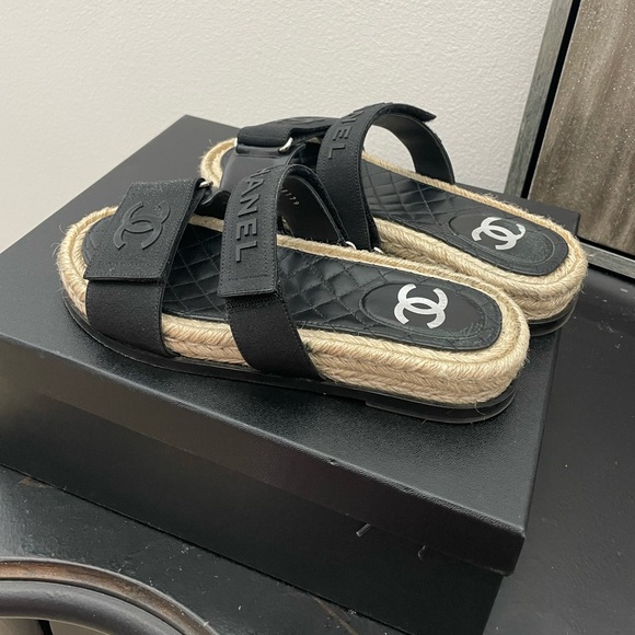 Chanel Stretch Fabric and Lambskin Mules Black - Picture 8 of 8